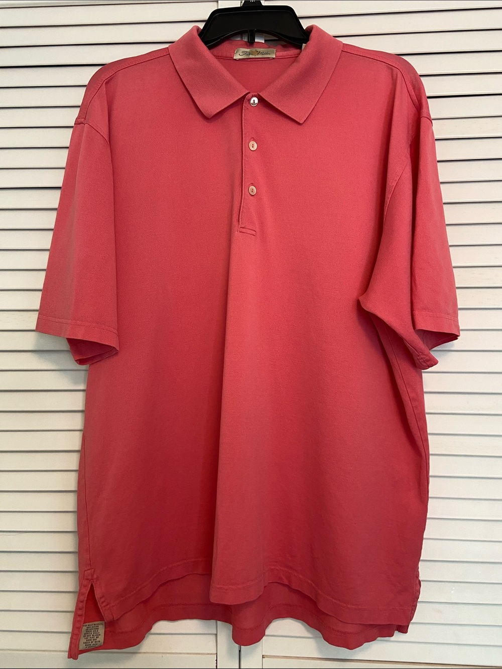 Peter Millar Summer Comfort Performance Golf Polo‎ Mens L Coral/Salmon Preppy